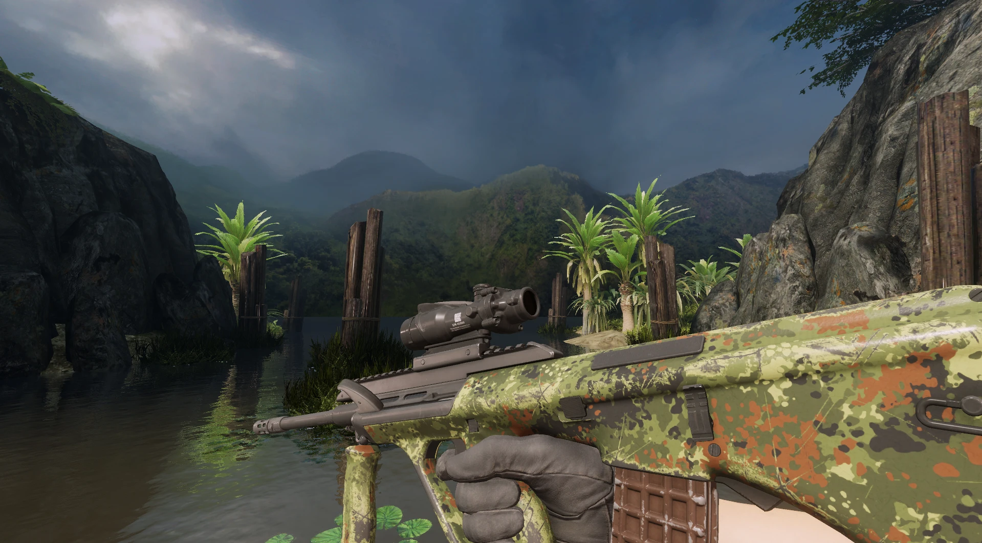 AUG Commando Company CS2 budget rifle skin green dirty tones