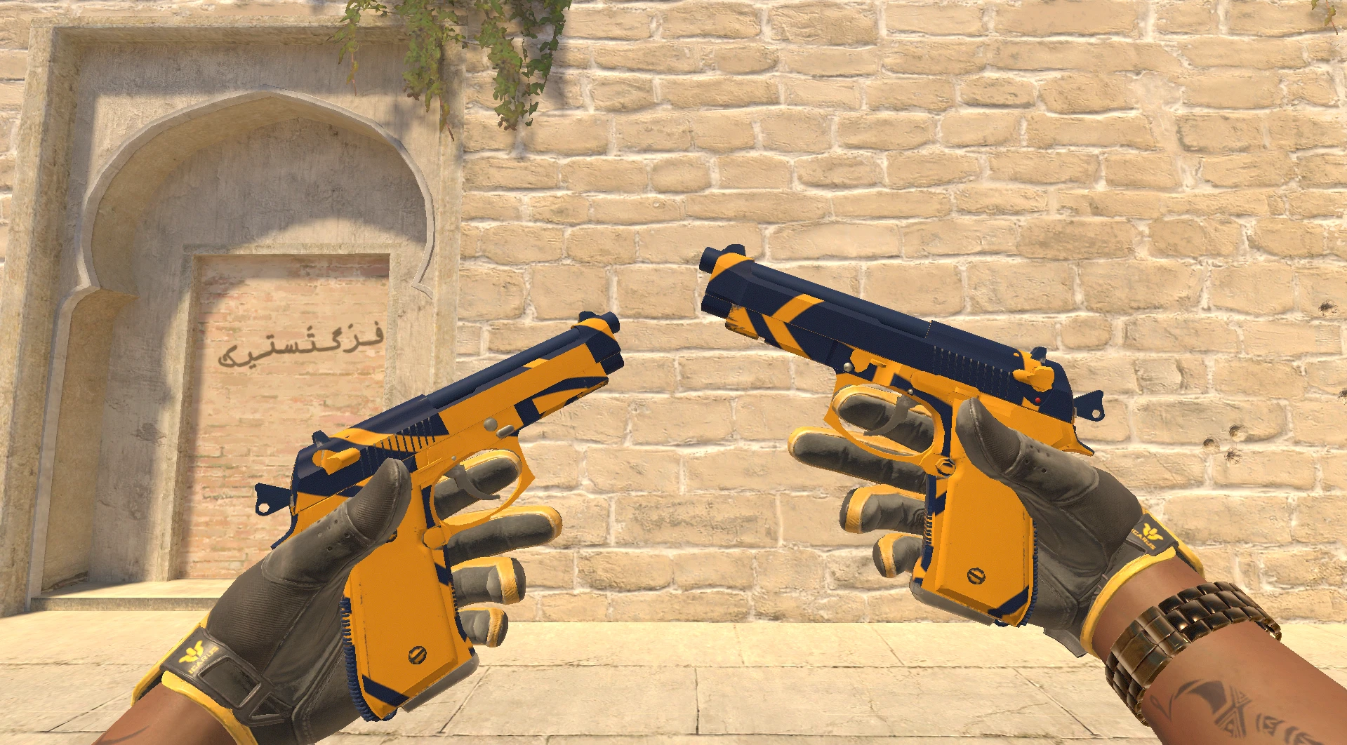 Dual Berettas Marina Field-Tested low float yellow CS2 skin