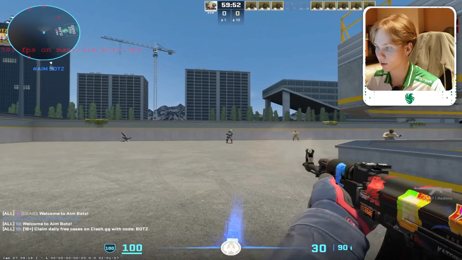 m0NESY CS2 crosshair cyan dot style in-game 2026