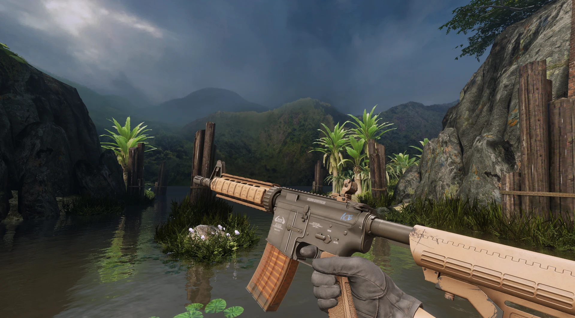 M4A4 Poly Mag CS2 budget rifle skin simple minimal 