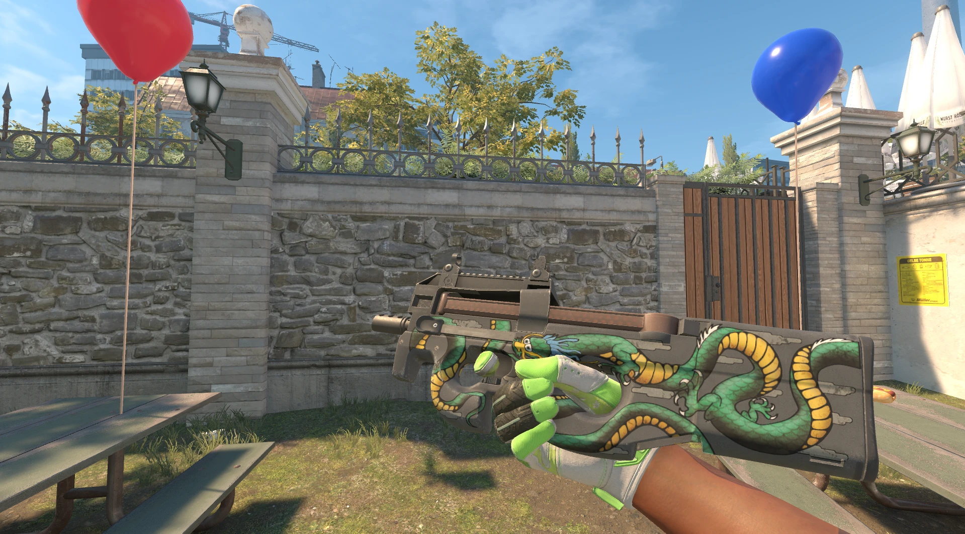 P90 Emerald Dragon Factory New green CS2 skin Bravo Collection