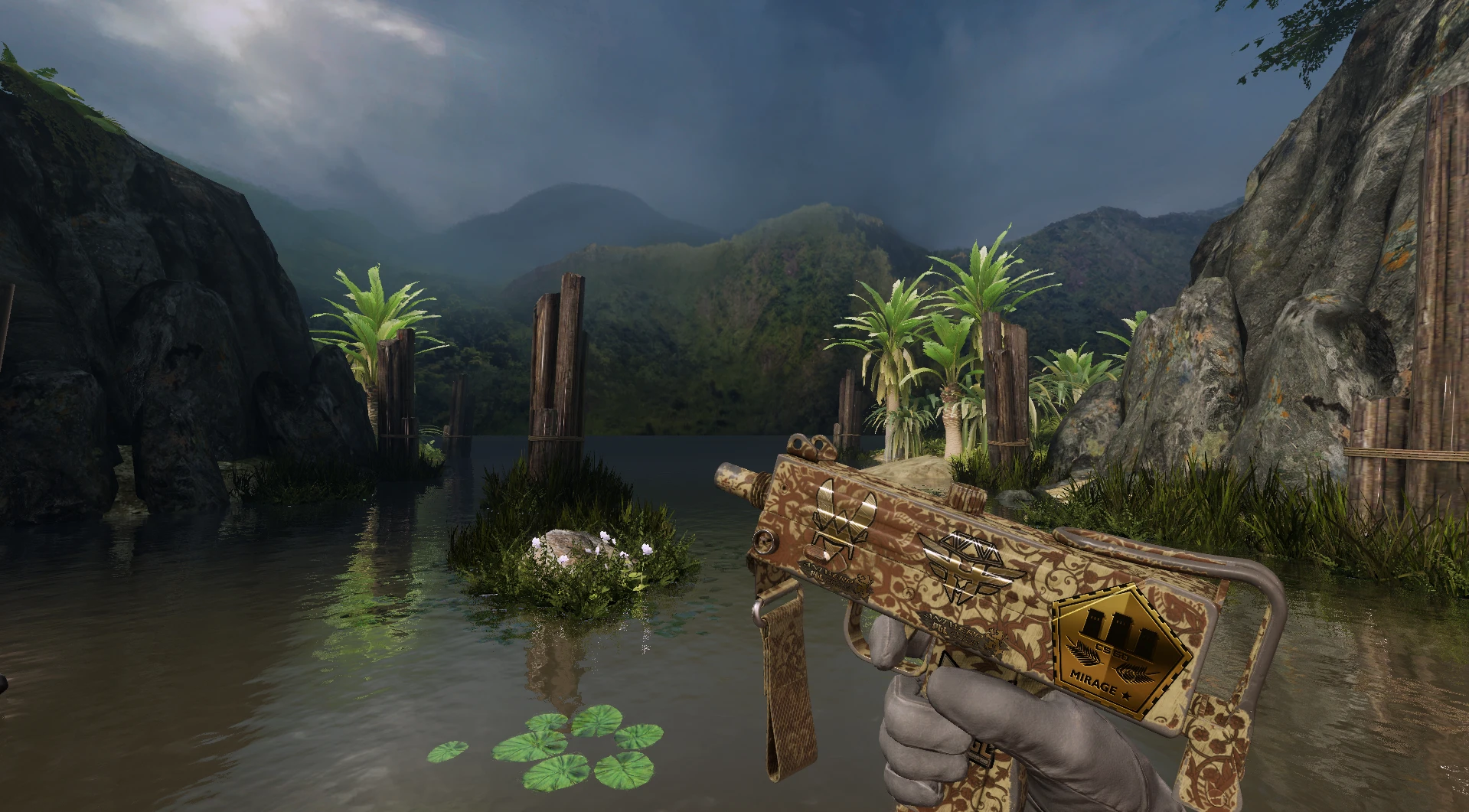 Souvenir MAC-10 Sienna Damask CS2 budget SMG skin gold souvenir stickers