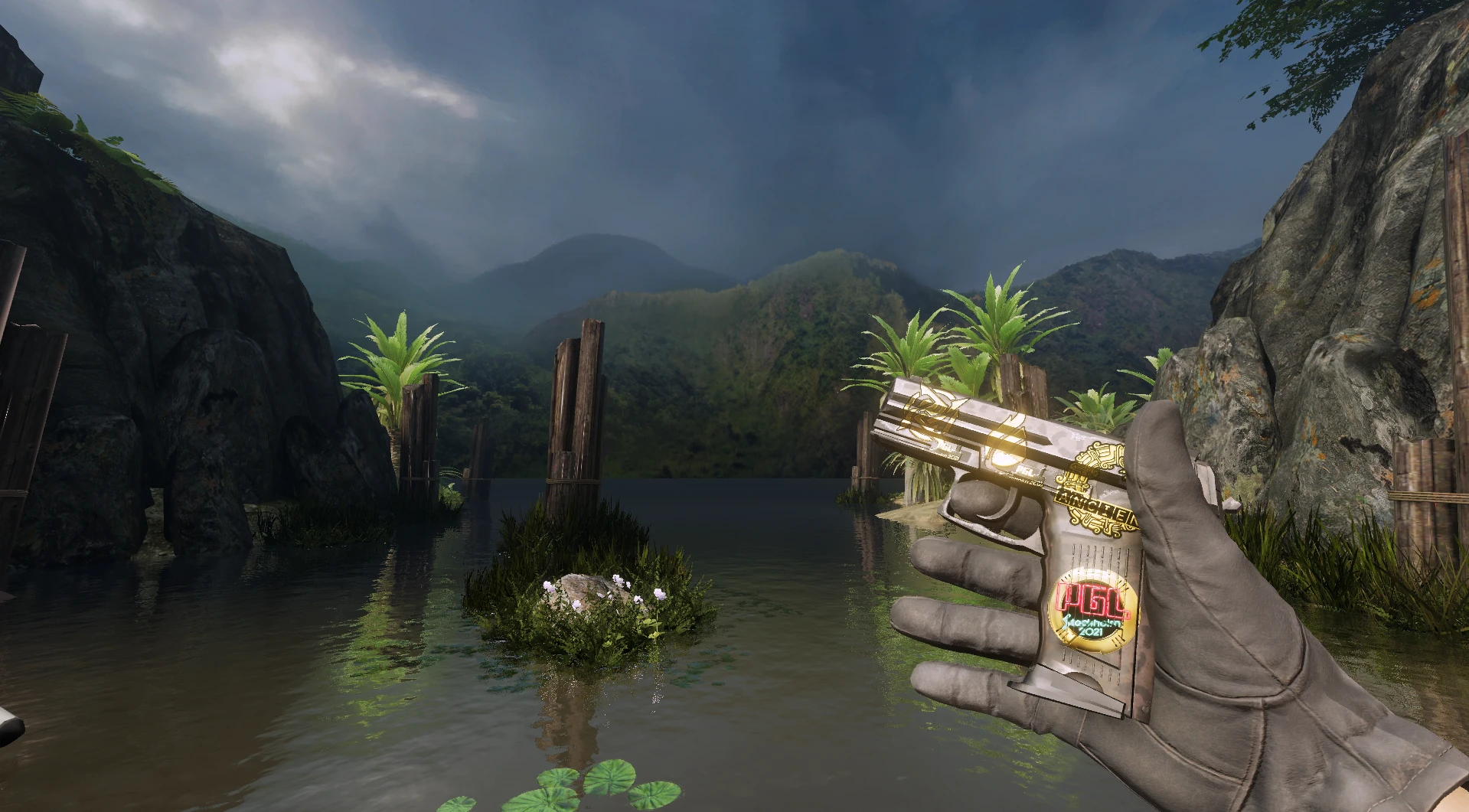 Souvenir P2000 Panther Camo CS2 budget skin with souvenir stickers
