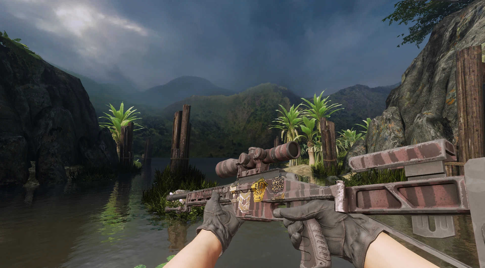 SSG 08 Prey CS2 budget sniper skin dark zebra stripes
