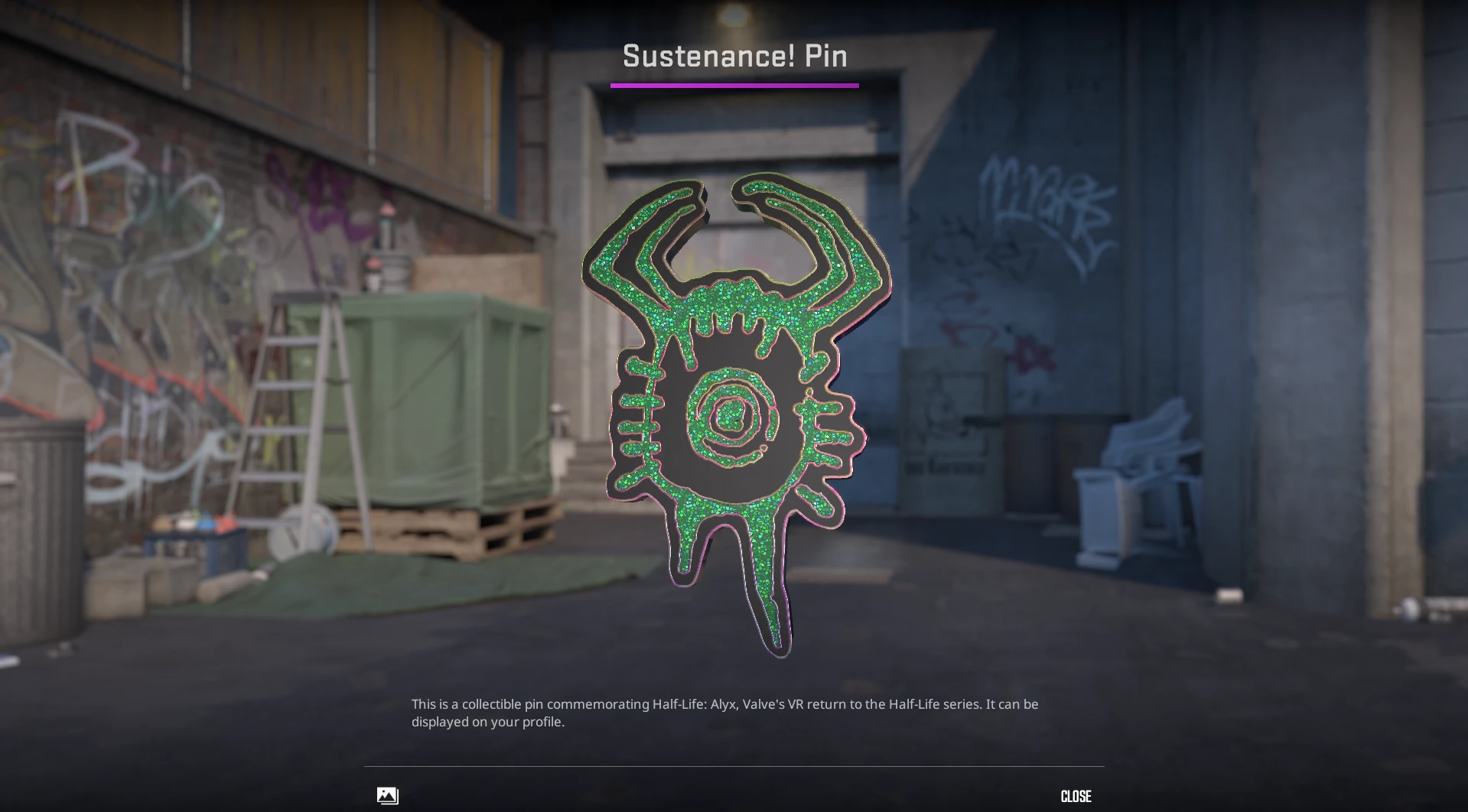 Sustenance Pin CS2 green inventory