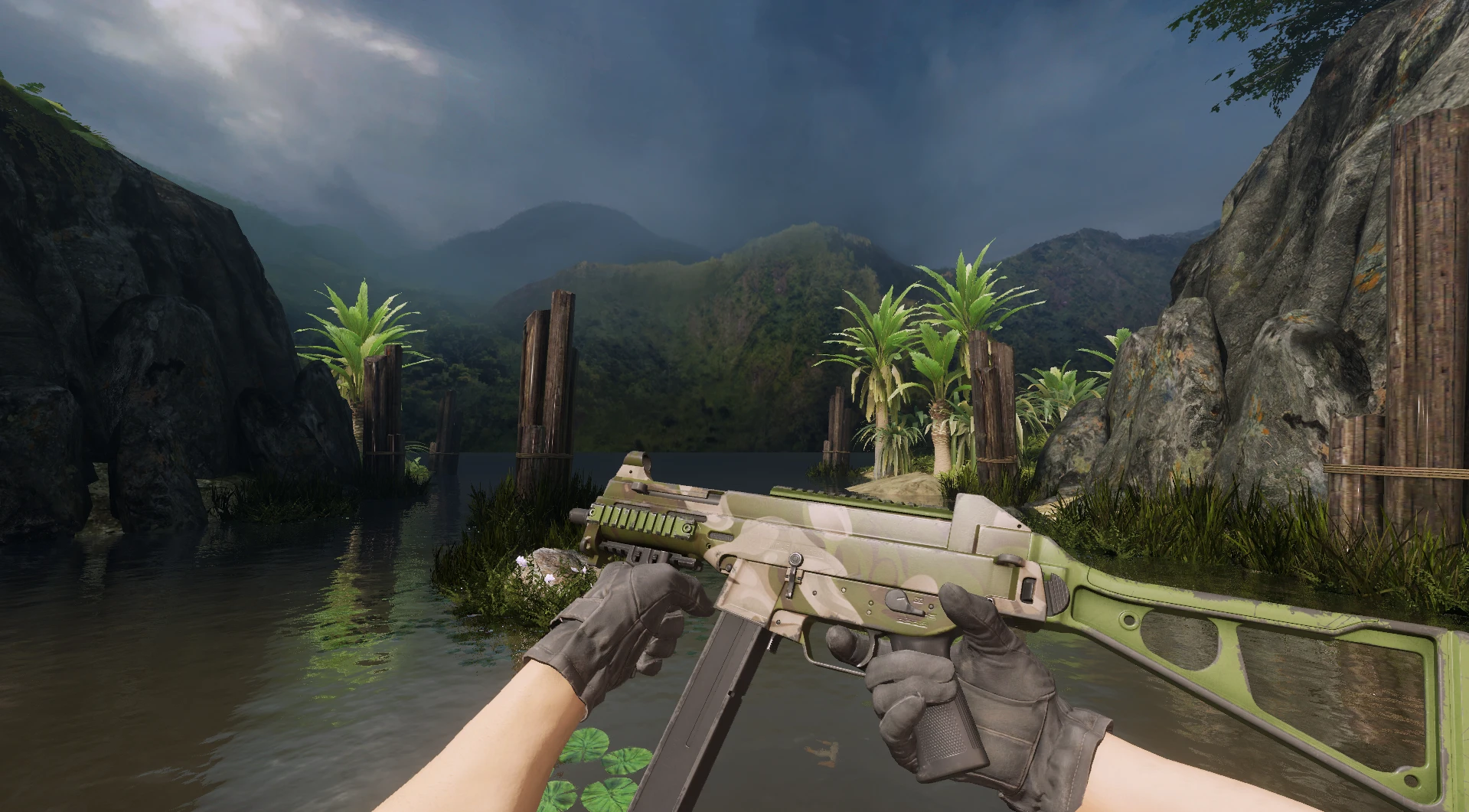 UMP-45 Green Swirl CS2 budget SMG skin simple stylish